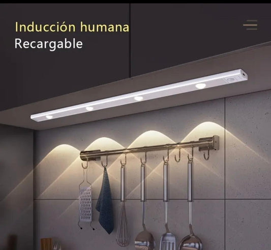 Lámpara LED ultradelgada con sensor de movimiento, recargable y de fácil instalación