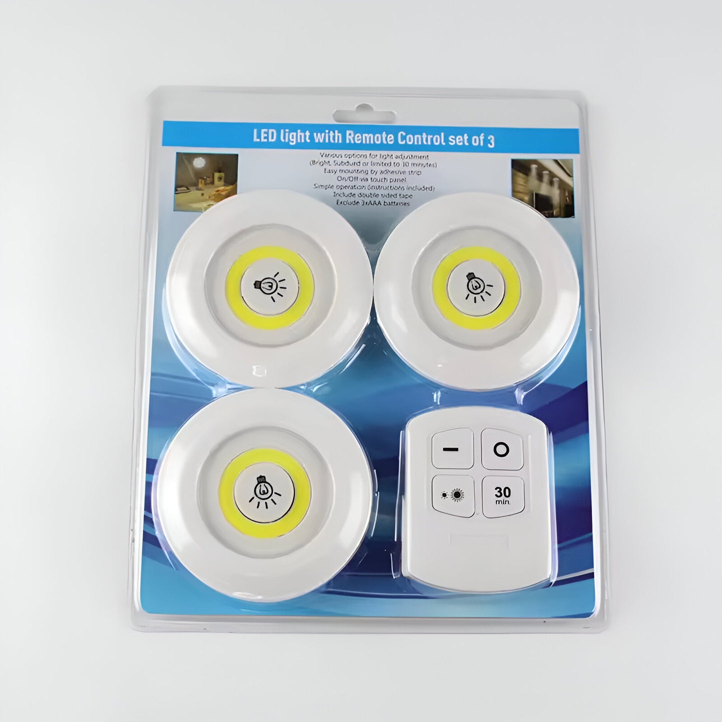 Set 3 Luces LED Inalámbricas con Control Remoto