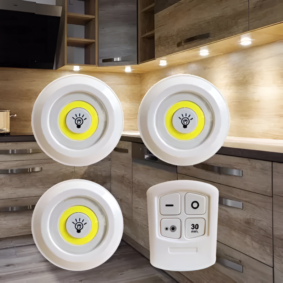 Set 3 Luces LED Inalámbricas con Control Remoto